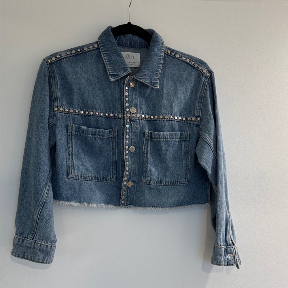 Zara Blue Studded Jean Jacket